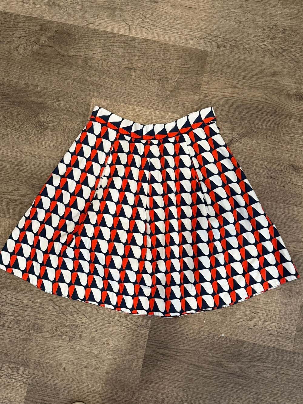 COS Retro Geometric Print Cotton A-Line Skirt -Sz 6